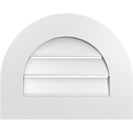Ekena Millwork Round Top Surface Mount PVC Gable Vent: Functional, w/ 3-1/2"W x 1"P Standard Frame, 20"W x 16"H GVPRT20X1601SF